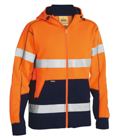 Hoodie Bisley Hi Vis Two Tone Zip Fleece Hoodie with Contrast Internal Lining