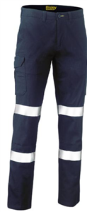 Trouser BISLEY Taped Stretch Cotton Drill Cargo Pants with Silver Reflective Tape