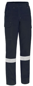 Trouser Bisley Womens Apex 240 Taped FR Ripstop Pant with Silver Reflective Tape