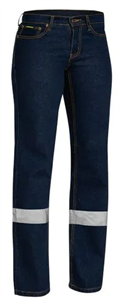 Jeans Ladies Bisley Rough Rider Stretch Denim with Silver Reflective Tape