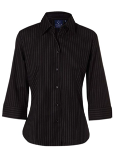 Shirt BENCHMARK Stretch Pin Stripe 34 Length Sleeve Ladies Shirt