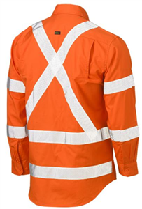 Shirt Bisley X Taped BioMotion Hi Vis Cool Lightweight Drill Shirt  155gsm