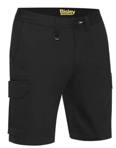 Shorts Bisley Mens Stretch Cotton Cargo 97 Cotton 3 Spandex 280gsm with Additional Hidden Phone Pouch