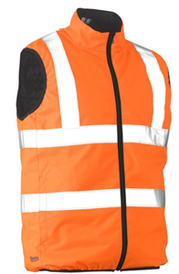 Vest Bisley Reversible Puffer Vest Hi Vis Complete with Silver Reflective Tape