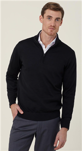 Jumper NNT TREVIRA Wool Blend Long Sleeve Zip Neck