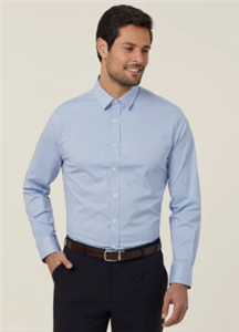 Shirt Avignon Mens NNT Gingham Check Stretch Long Sleeve Slim Shirt
