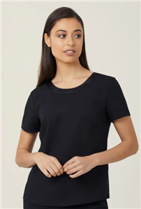 Top Ladies Classic Fit Satin Back Crepe Short Sleeve Shell Top