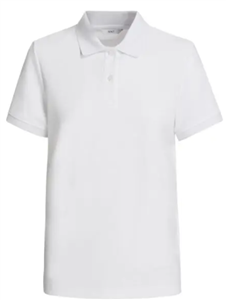 Polo Shirt Ladies NNT Antibacterial Polyface White Short Sleeve Polo Shirt