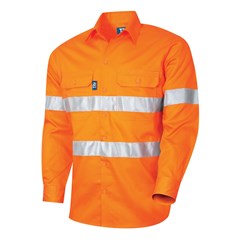 Shirt Cotton Drill 190gsm Long Sleeve Reflective Tape