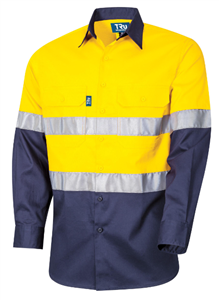 Shirt Drill 190gsm weight  Long Sleeve Reflective Tape