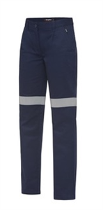 Trousers King Gee Ladies Drill Pants with Reflective Silver Tape