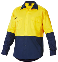 Shirt King Gee  Spliced Cotton Drill Long Sleeve