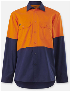 Shirt KING GEE Workcool Lightweight Vented Spliced Long Sleeve Shirt with Underarm and Back Cooling Vents