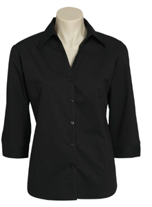 Shirt Ladies Metro Cotton Rich Stretch with 34 Sleeve