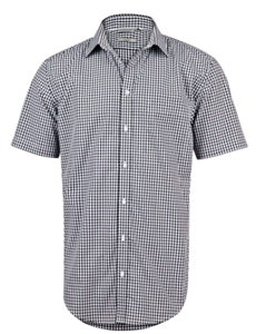 Shirt BENCHMARK Mens Two Tone Short Sleeve Check Shirt