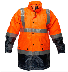 Jacket Wet Weather Hi Vis with Reflective Tape Two Tone  Mesh Lined Waterproof