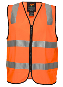 Vest HiVis Silver Reflective Tape Zip Front