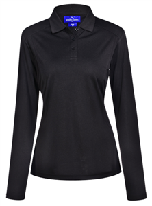 Polo Shirt Ladies Lucky Bamboo Long Sleeve Polo Shirt with Breathable and Moisture Wicking
