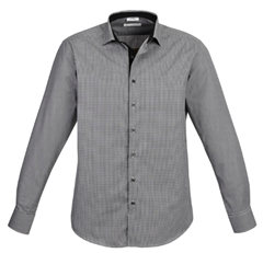 Shirt EDGE Mens Yarn Dyed Check Shirt with Long Sleeves