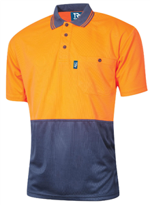 Polo HiVis Shirt Micromesh HiVis Two Tone Short Sleeve 175gsm