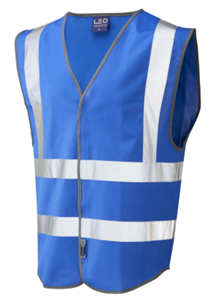 Vest WHS Royal Blue Safety Vest with Silver Reflective Tape Front Velcro Closure Day Night Vest