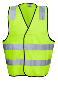 Vest HiViz Yellow Silver Reflective Tape DayNight