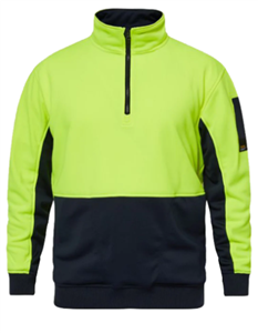 Polar Fleece WORKCRAFT Hi Vis Half Zip Pullover 100 Polyester 320gsm