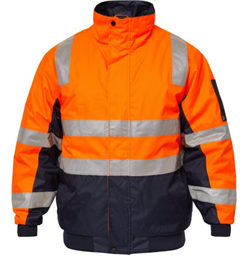 Jacket WORKCRAFT Hi Vis Modern Bomber with Silver Reflective Tape