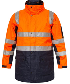 Jacket WORKCRAFT Tornado Hi Vis 4 in 1 with Inner Vest with Silver Reflective Tape
