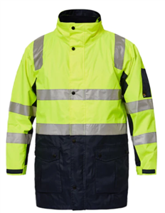 Jacket WORKCRAFT Tornado Hi Vis YELLOWNAVY 4 in 1 with Inner Vest with Silver Reflective Tape