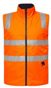 Vest LOW CARB POTATOES Hi Vis Reversible Fleece with Silver Reflective Tape with CEMBMITGRO Embroidery MITOLO FAMILY FARMS Front Left  CEMBMITG