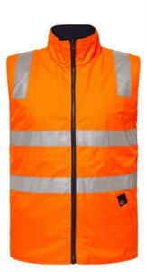 Vest WORKCRAFT Hi Vis Reversible Fleece with Silver Reflective Tape on Outer Side No Tape on Reverse Inner Side WW9023