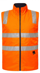 Vest LOW CARB POTATOES Hi Vis Reversible Fleece with Silver Reflective Tape with CEMBMITGRO Embroidery MITOLO FAMILY FARMS Front Left  CEMBMITG