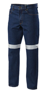 Jeans Yakka Foundations 145oz Enzyme Wash Denim with Reflective Tape