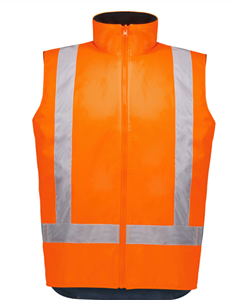 Vest SYZMIK Unisex Hi Vis Waterproof Reversible Vest with Warm Polar Fleece Lining  Silver Reflective Tape