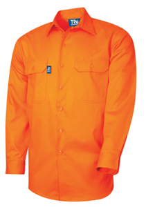 Shirt Drill 160gsm Lightweight Vented Long Sleeve Hi Vis Drill Shirt