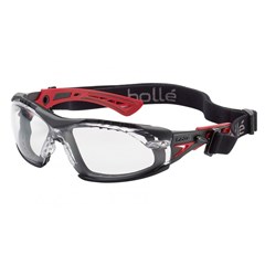 Spec Bolle Rush  Seal Platinum Clear Safety Spec Anti Fog with a Dust Gasket Side Arms and Removable Head Strap
