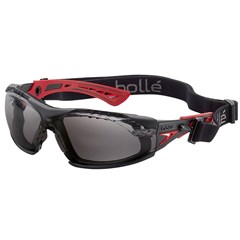 Spec Rush  Small Seal  Black  Blue Temples PLATINUM ASAF Smoke  Lens  Assembled with Gasket  Strap