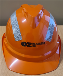 Safety Cap Elite VGard Orange with OZ  Logo  Visitor  Silver Reflective Tape on Sides  Back