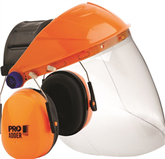 Browguard Combo Pro Choice Striker Browguard Complete with Clear High Impact Visor and Adder Earmuff Combo