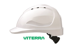 Hard Hat White V9 Vented With Adjustable Ratchet with VITERRA Logo