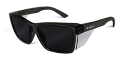 Spec Bolle STKS 420 Safety Spec with Smoke PC Lens PLATINUM ASAF  Graphite PC TemplesFrame