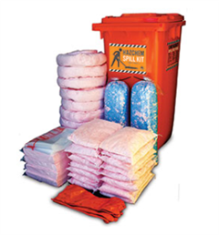 Spill Kit Hazchem Economy Spill Kit  240 Litre Wheelie Bin Kit  Absorbent Capacity Up to 150 Litres
