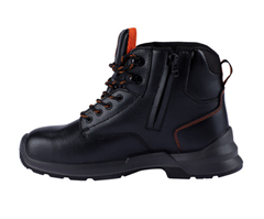 Boot Lace Up Zip Sided Rambler Leather Padded Collar Black