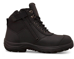 Boot OLIVER Lace Up Zip Sided Water Resistant  Black