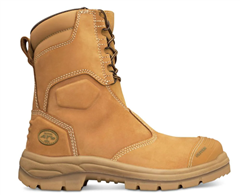 Boot OLIVER 200mm High Leg Lace Up  Zip Sided Nubuck Water Resistant Wheat