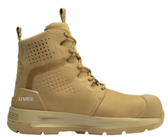 Boot Safety TAN 150mm 6 High Zip Side Laceup  Composite Toecap
