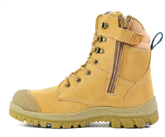 Boots BATA Defender Zip Sided Lace Up Ankle Boot with Steel Toecap Colour Wheat