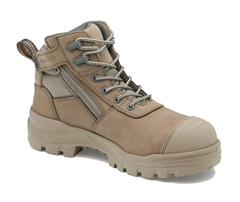 Boot Blundstone RotoFlex Unisex STONE Nubuck Zip Sided Safety Boot with Composite Toe Cap Oil Acid Resistant Organic FatOil  Electrical Hazard Res