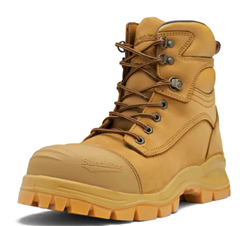 Boot Ankle Zip Lace Up Zip Sided Bump Cap  Wheat